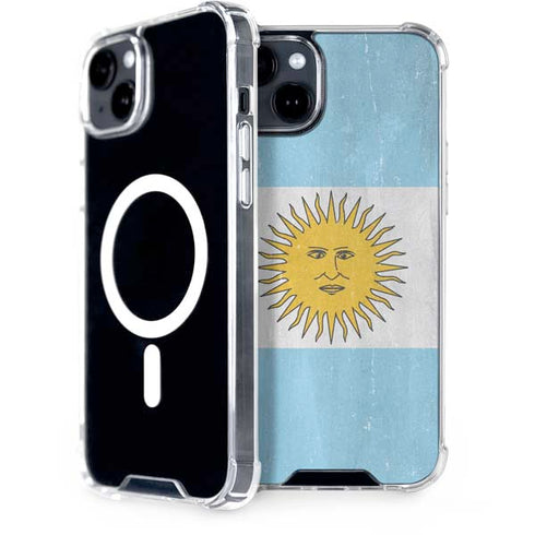 Argentina Flag Distressed iPhone 15 Plus MagSafe Case
