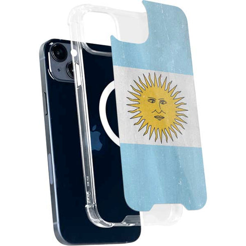 Argentina Flag Distressed iPhone 15 Plus MagSafe Case