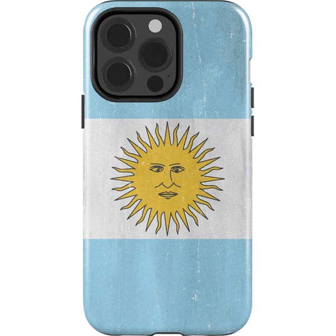Argentina Flag Distressed iPhone 15 Pro Impact Case