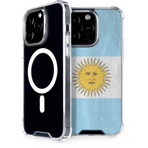 Argentina Flag Distressed iPhone 14 Pro MagSafe Case