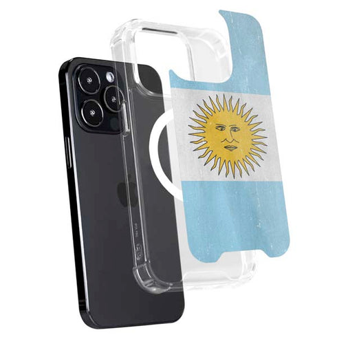 Argentina Flag Distressed iPhone 14 Pro MagSafe Case