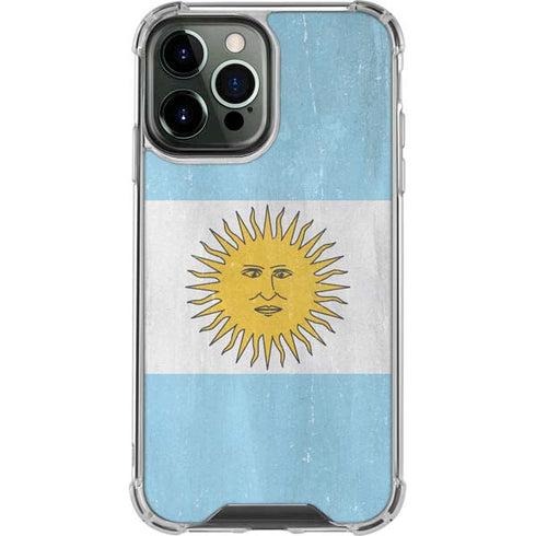 Argentina Flag Distressed iPhone 15 Pro Max Clear Case