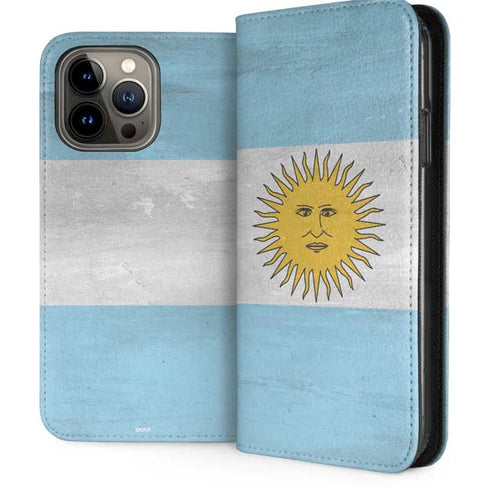 Argentina Flag Distressed iPhone 14 Pro Max Folio Case