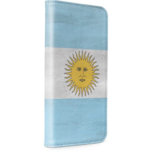 Argentina Flag Distressed iPhone 15 Plus Folio Case