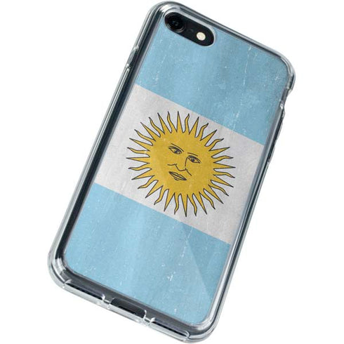 Argentina Flag Distressed iPhone SE (2nd & 3rd Gen) Clear Case