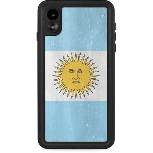 Argentina Flag Distressed iPhone XR Waterproof Case