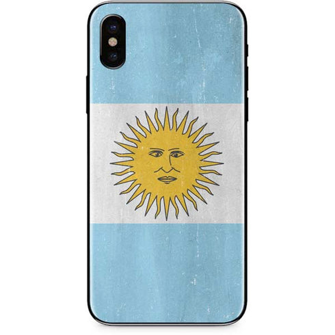 Argentina Flag Distressed iPhone XS Skin