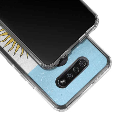 Argentina Flag Distressed LG K51/Q51 Clear Case