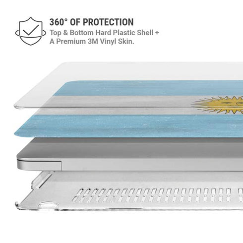 Argentina Flag Distressed MacBook Air 15in (2023-2025) Case plus Skin