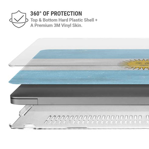 Argentina Flag Distressed MacBook Pro 16in (2021-25) Case plus Skin