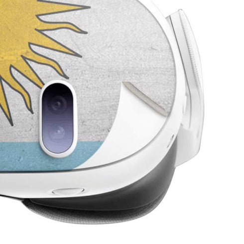 Argentina Flag Distressed Meta Quest 3 Skin