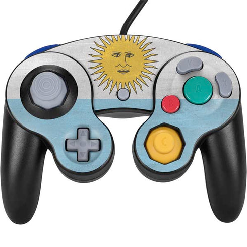 Argentina Flag Distressed Nintendo GameCube Controller Skin