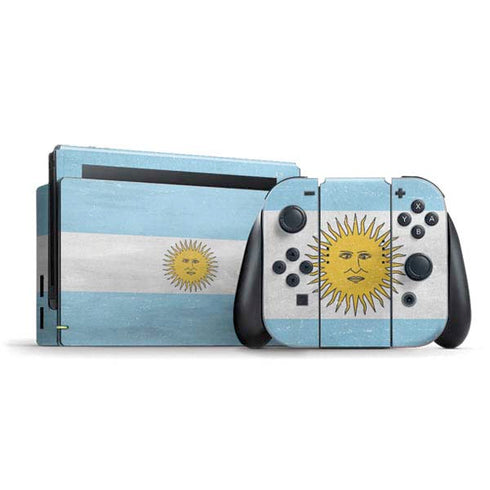 Argentina Flag Distressed Nintendo Switch Bundle Skin