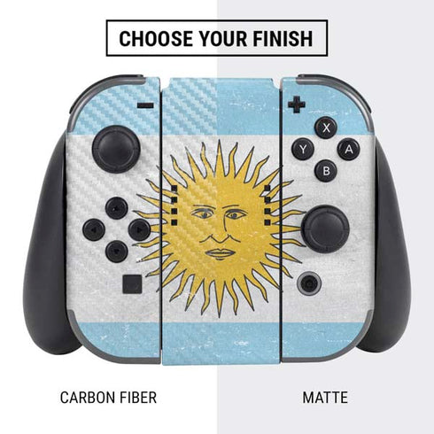 Argentina Flag Distressed Nintendo Switch Bundle Skin
