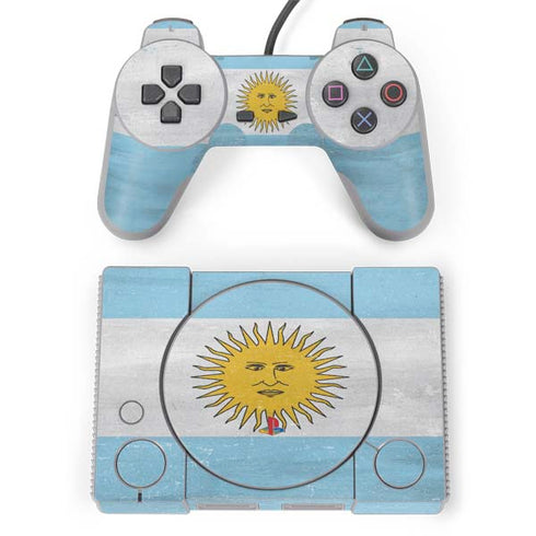 Argentina Flag Distressed PlayStation Classic Bundle Skin