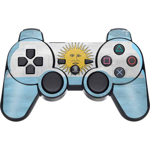 Argentina Flag Distressed PS3 Dual Shock wireless controller Skin