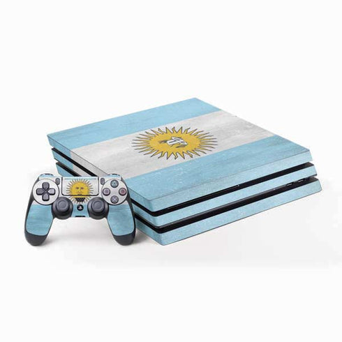 Argentina Flag Distressed PS4 Pro Bundle Skin