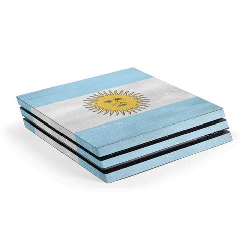 Argentina Flag Distressed PS4 Pro Console Skin