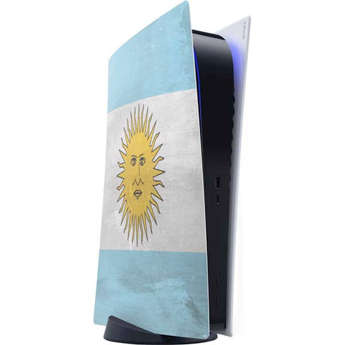 Argentina Flag Distressed PS5 Digital Edition Console Skin