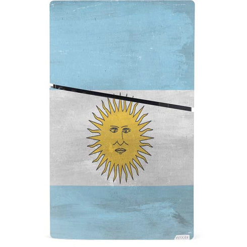 Argentina Flag Distressed PS5 Slim Digital Edition Bundle Skin