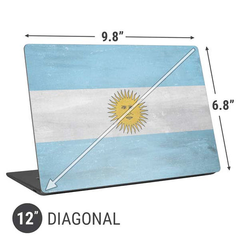 Argentina Flag Distressed Universal Laptop 12in (9.8 x 6.8in) Skin