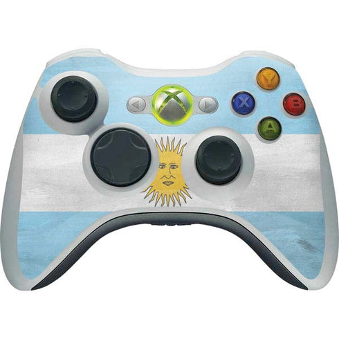 Argentina Flag Distressed Xbox 360 Wireless Controller Skin