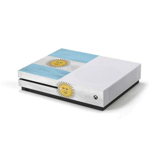Argentina Flag Distressed Xbox One S Console Skin