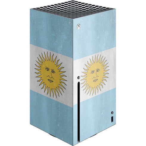 Argentina Flag Distressed Xbox Series X Console Skin