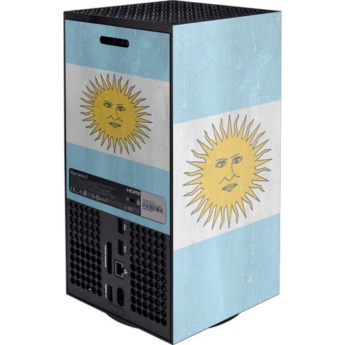 Argentina Flag Distressed Xbox Series X Console Skin