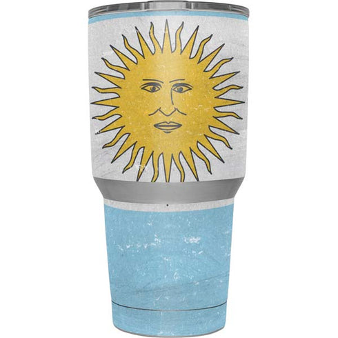 Argentina Flag Distressed Yeti 30oz Rambler Tumbler Skin