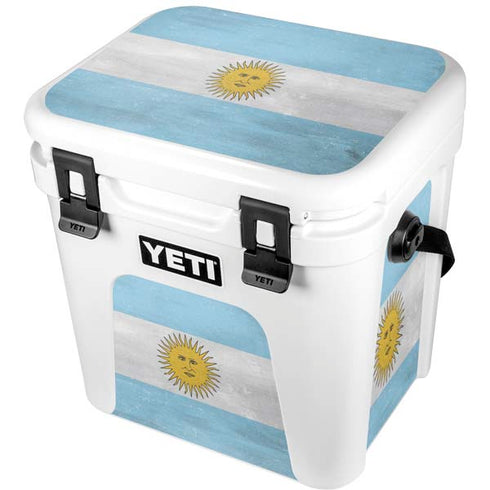 Argentina Flag Distressed YETI Roadie 24 Hard Cooler Skin