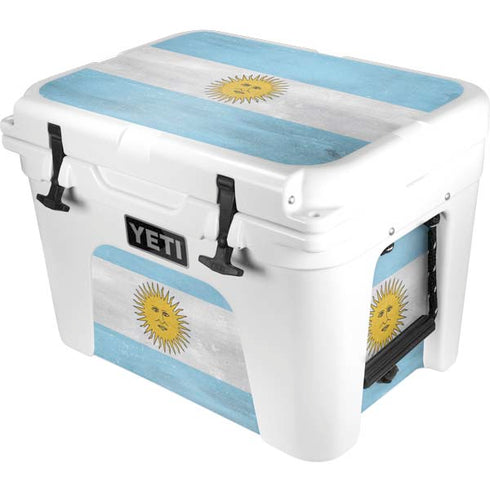 Argentina Flag Distressed YETI Tundra 35 Hard Cooler Skin