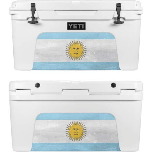 Argentina Flag Distressed YETI Tundra 65 Hard Cooler Skin