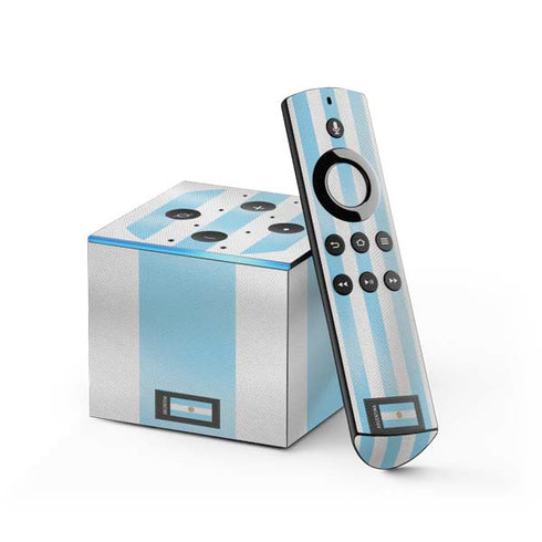 Argentina Soccer Flag Fire TV Cube Skin