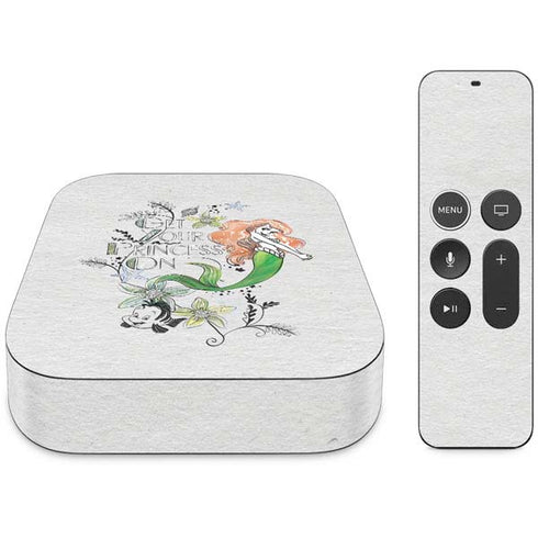 Disney The Little Mermaid Ariel and Flounder Art Apple TV Skin