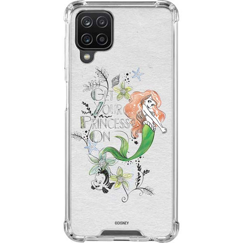 Disney The Little Mermaid Ariel and Flounder Art Galaxy A12 Clear Case