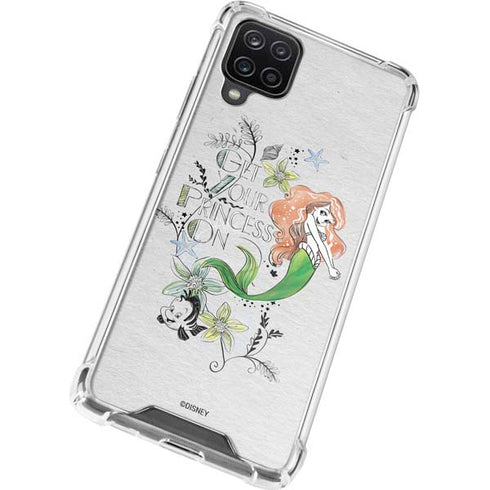 Disney The Little Mermaid Ariel and Flounder Art Galaxy A12 Clear Case
