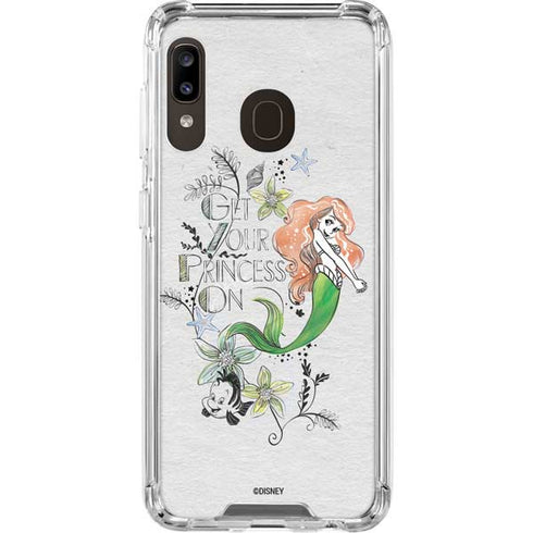 Disney The Little Mermaid Ariel and Flounder Art Galaxy A30 Clear Case