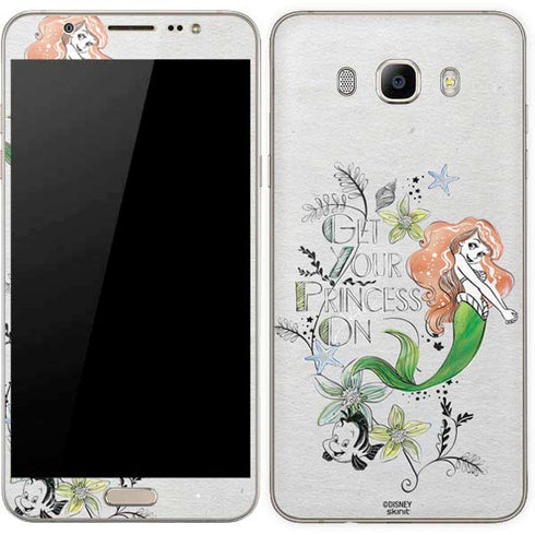 Disney The Little Mermaid Ariel and Flounder Art Galaxy J7 Skin