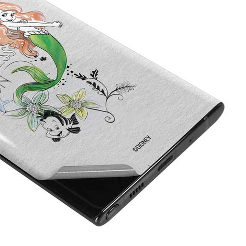 Disney The Little Mermaid Ariel and Flounder Art Galaxy Note 10 Skin
