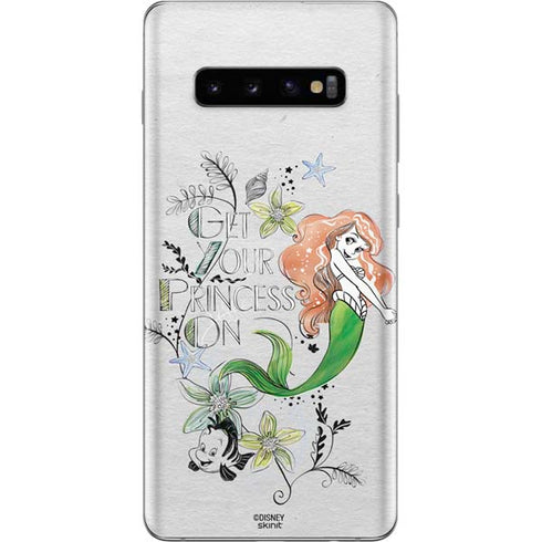 Disney The Little Mermaid Ariel and Flounder Art Galaxy S10 Plus Skin