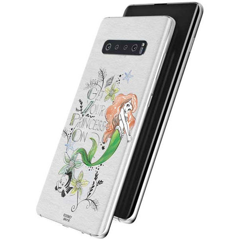 Disney The Little Mermaid Ariel and Flounder Art Galaxy S10 Plus Skin