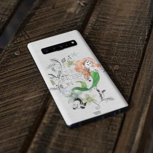 Disney The Little Mermaid Ariel and Flounder Art Galaxy S10 Skin