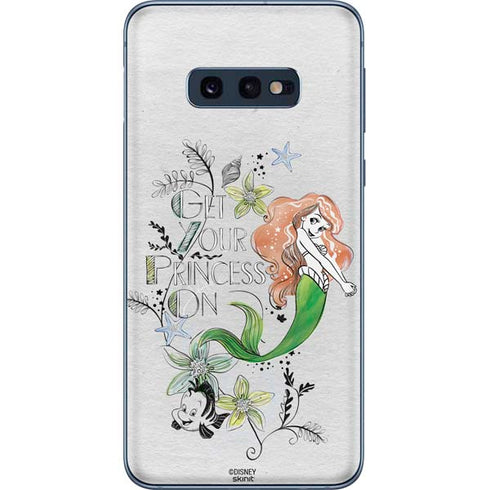 Disney The Little Mermaid Ariel and Flounder Art Galaxy S10e Skin