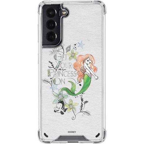 Disney The Little Mermaid Ariel and Flounder Art Galaxy S21 5G Clear Case