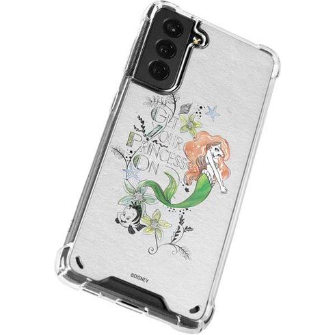 Disney The Little Mermaid Ariel and Flounder Art Galaxy S21 5G Clear Case