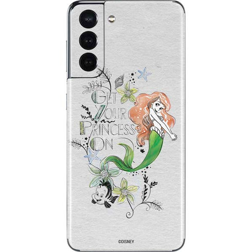 Disney The Little Mermaid Ariel and Flounder Art Galaxy S21 5G Skin