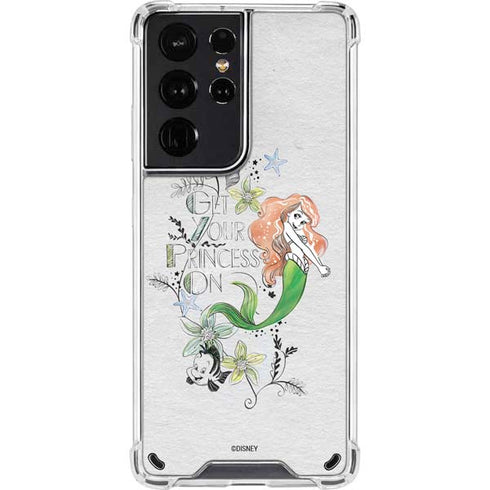 Disney The Little Mermaid Ariel and Flounder Art Galaxy S21 Ultra 5G Clear Case