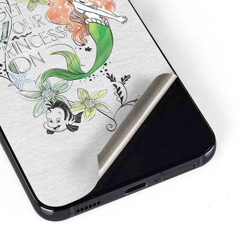 Disney The Little Mermaid Ariel and Flounder Art Galaxy S22 Skin