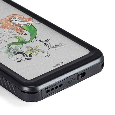 Disney The Little Mermaid Ariel and Flounder Art Galaxy S23 Waterproof Case